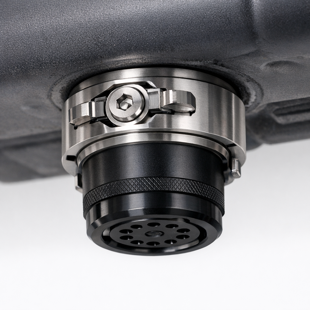 Tank locking mechanism – drain plug replacement unit